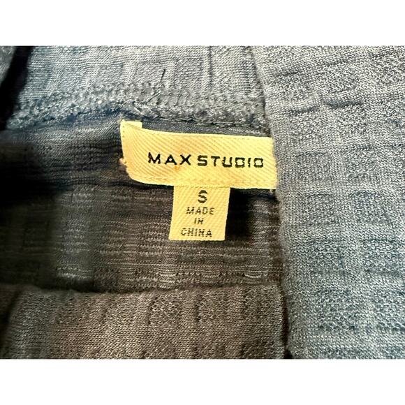 Max Studio Women's Cowl Neck Long Sleeve Waffle Knit Pullover Blue - Picture 2 of 6